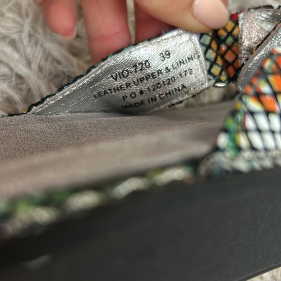 NWOB Alegria Violet Multi Floral Snake Leather Slip-On Sandals Sz EU 39 US 8.5 - Picture 5 of 14